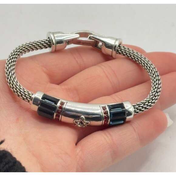 Brighton Star Accent Silver & Blue Mesh Bracelet - Picture 4 of 6